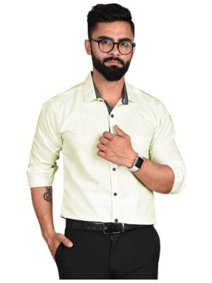 Pinkmint Casual Shirt for Men Regular Fit Long Soild Sleeve Shirt Suitable for Event, Formal Wear