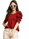 Pinkmint Fancy Top's For Women & Girls l Square Neck Top With Puff Sleeve Elegant T-shirt l Tops for Every Wardrobe (Pack of 1)...