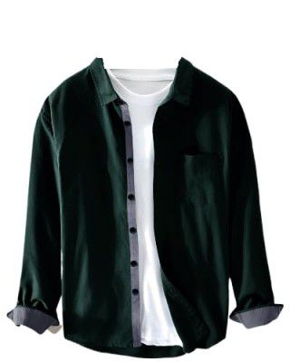 Pinkmint Men Cotton Soild Spread Collar Long Sleeve Shirt Formal Wear