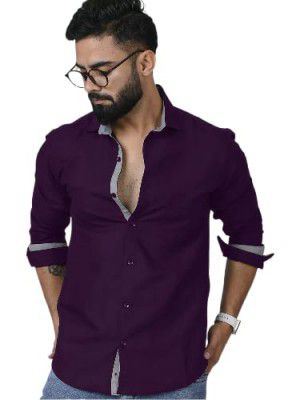 Pinkmint Mens Long Sleeve Button Down Shirt for Men Collared Casual Formal Soild Shirt