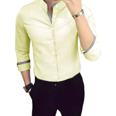Pinkmint Shirt for Men Cotton Spread Collar Long Sleeve Shirt Suitable for Event Formal Casual