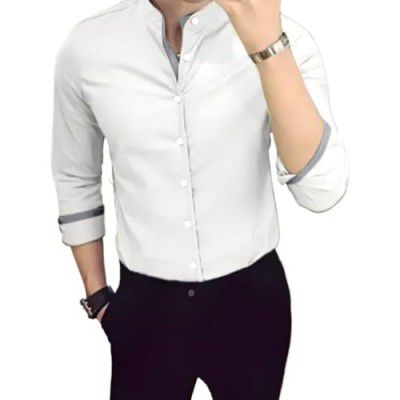 Pinkmint Shirt for Men Cotton Spread Collar Long Sleeve Shirt Suitable for Event Formal Casual