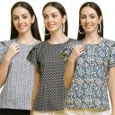 Pinkmint Women Combo Tunic Top for Women ll Fancy Crape Girls Top's ll Regular Fit Casual top (Pack of 3)...