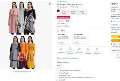 Pinkmint Women Kurta