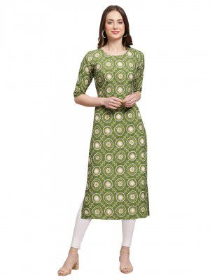 Pinkmint Women's Crepe Digital Print Straight Kurta [Pack of 6] (CKE-329-353-330-333-341-343)