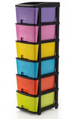 Pinkwhale NEW 6 Layer STONE MULTI MODULAR DRAWER SYSTEM MULTI PURPOSE STORAGE BOX BASKET Cosmetic Vanity Box  (Multicolor)