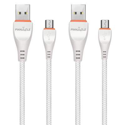 Pinnaclz Original Made in India Combo of 2 Micro USB Fast Charging Cable