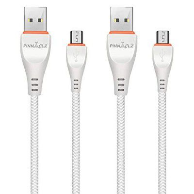 Pinnaclz Original Combo of 2 Micro USB Fast Charging Cable, 1.2 Meter Made in India (Pack of 2)