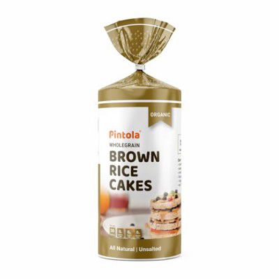 PINTOLA Organic Brown Rice Cake - All Natural (Unsalted, Pack of 1) (130 g), Gluten-Free Snack for Weight Loss, Made with 9 Wholegrains, Soy and Yeast-Free, Taste Best With Peanut Butter Chocolate Fla