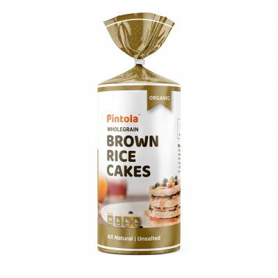 Pintola Organic Wholegrain Brown Rice Cakes (All Natural, Unsalted), 125 g
