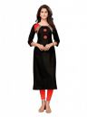 PISARA Women's Cotton Black Straight Kurta,(Black)...