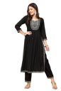 Pistaa's Women Viscose Ethnic Motifs Yoke Design Nayra Cut Thread Work Suit Set...