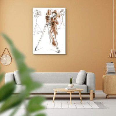 Pitaara Box Man Behind The Camera D1 | Peel & Stick Vinyl Wall Sticker for Bedroom & Living Room | 30 x 42.4 inch (76 x 108 cms)