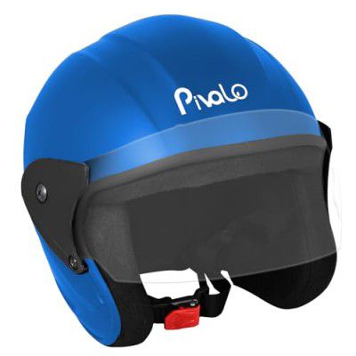 Pivalo EECO Open Face Helmet ISI Certified Smooth Finish Lightweight & Compact Unisex Half-Face Helmets (Blue, 580mm)