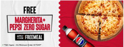 Pizza Hut : Get Free Margheritaa and Pepsi Pet Bottle On Orders Above Rs.249