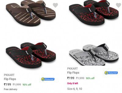 PKKART Flip Flops @ Minimum 90% Off