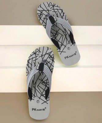 PKKART Men Flip Flops  (Grey , 7)