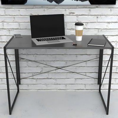 Planet Foldable Study Table for Student/Laptop Table/Desk for Home/Office - 36 Inch Engineered Wood Office Table/Folding Desk (Free Standing, Black)