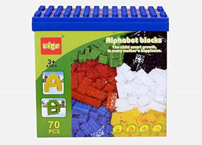 Planet of Toys Alphabet Building Blocks (70 Pieces)
