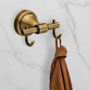 Plantex 304 Grade Stainless Steel Hooks for Hanging Clothes and Towel in Bathroom/Living Room- Niko (Brass Antique)...