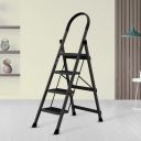 Plantex 4 Step Steel Ladder for Home/Minor Surface Marks/Strong Foldable Anti-Skid Ladder - Refurbished (Apex Black)...
