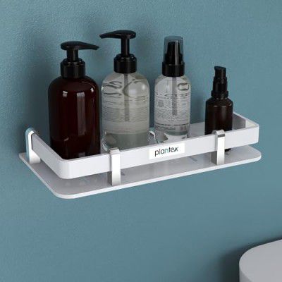Plantex Bathroom Organizer/Shelf for Bathroom/Kitchen/Wall -Bathroom Accessories (9x5 Inches-White)