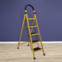 Plantex Compact Foldable 5-Step Ladder for Home - Wide Anti Skid Steps (Yellow & Black) Steel Ladder  (With Platform)...