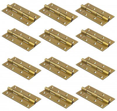 Plantex Heavy Duty Stainless Steel Door Butt Hinges 5 inch x 12 Gauge/2.5 mm Thickness Home/Office/Hotel for Main Door/Bedroom/Kitchen/Bathroom - Pack of 12 (Brass Antique)