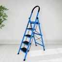 Plantex Ladder for Home - Premium Steel Foldable 5-Step Ladder - Anti Skid Strong Steps with 5 Years Manufacturer Warranty (Blue & Black)...