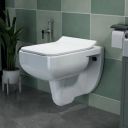 Plantex Platinum Ceramic Commode/P Trap Wall Hanging Commode/Rim Western Toilet with Soft Close Seat Cover (White)...