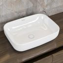 Plantex Platinum Ceramic Tabletop Rectangular Wash Basin/Wash Basin for Bathroom(White, 18 x 13 x 5 Inch)...