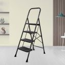 Plantex Premium Foldable Ladder for Home Use – Durable Alloy Steel ladder/4-Step Ladder for Safe and Easy Access (Black & Grey)...