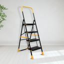 Plantex Premium Steel 4 Step Foldable Ladder for Home use/Heavy Duty Ladder (Yellow & Black)...