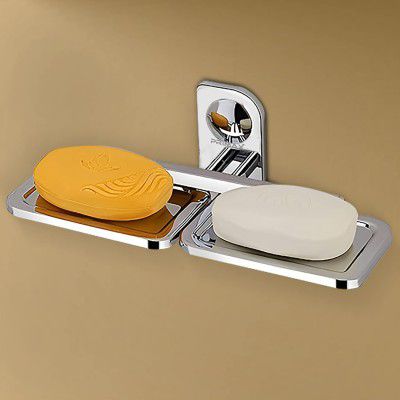 Plantex (Primax) Dream Stainless Steel Double Soap Dish Stand for Bathroom 