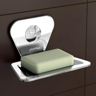Plantex Pyramid Stainless Steel Soap Dish/Soap Stand/Bathroom Soap Holder/Soap Case Bathroom Accessories (Chrome)