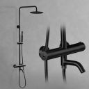 Plantex Solid Brass Circular Shower Panel/Bathroom Shower Set/Shower set for bathroom/Hand shower for bathroom/toilet/Showerhead for bathroom/shower set for bathroom full set-Black...