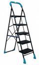 Plantex Stylo Heavy-Duty Mild-Steel Folding 5 Step Ladder (Black & Blue)...