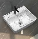 Plantex Wall mount Wash Basin for Bathroom/Designer Ceramic Basin/Rectangle Countertop Wash Basin/Home/Office...