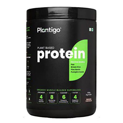 Plantigo Vegan Plant Protein Powder 1Kg, 27 Servings, Brazilian Chocolate 24G (Pea Protein, Brown Rice) Men & Women, Muscle Gain Support & Recovery, Complete Amino Acid Profile, Protein Supplement