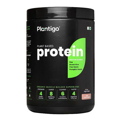 Plantigo Vegan Plant Protein Powder, 24G (Pea Protein & Brown Rice) Milk Chocolate, 500G