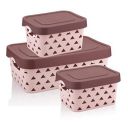Plastic 3 Piece Storage Basket Set with Lid, Multipurpose Organizer, Shelf Storage Basket...