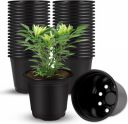 Plastic Flower Pots 3 Inch | Black Nursery Plant Pots for Indoor & Outdoor Gardening | Pack of 40...