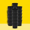 Plastic Flower Pots 6 Inch | Black Nursery Plant Pots for Indoor & Outdoor Gardening | Pack of 10