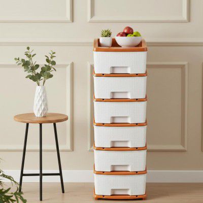 Plastic Modular Drawer Storage Chest Of Drawers Organizer Storage Box, (6 Layer)