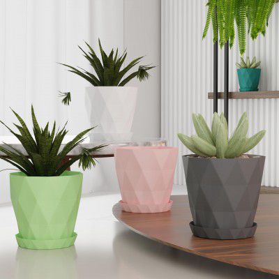 The SR Brand Plastic Round Flower Pots for Home Planters