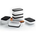 Plastic Storage Food Containers with Lid Set of 12 (6x350ml & 6x250ml) Black...
