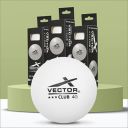 Vector X Club 3 Star Premium ABS Plastic Table Tennis Balls Pack of 9 Pcs.(White) - 3 Box...