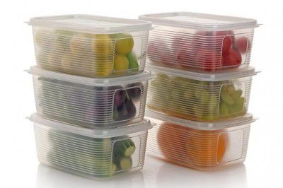 SR Fridge Container - Plastic Transparent Fridge Storage Box (1800ML, 6 Pcs)