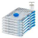 Plastic Vacuum Compression Storage Bags With Hand Pump-Jumbo,6-Pack,White...