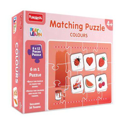 Play & Learn Funskool Colours 6in1 Matching Jigsaw Puzzle Game for Kids, 6x12 Pieces, Age 4+ Years
